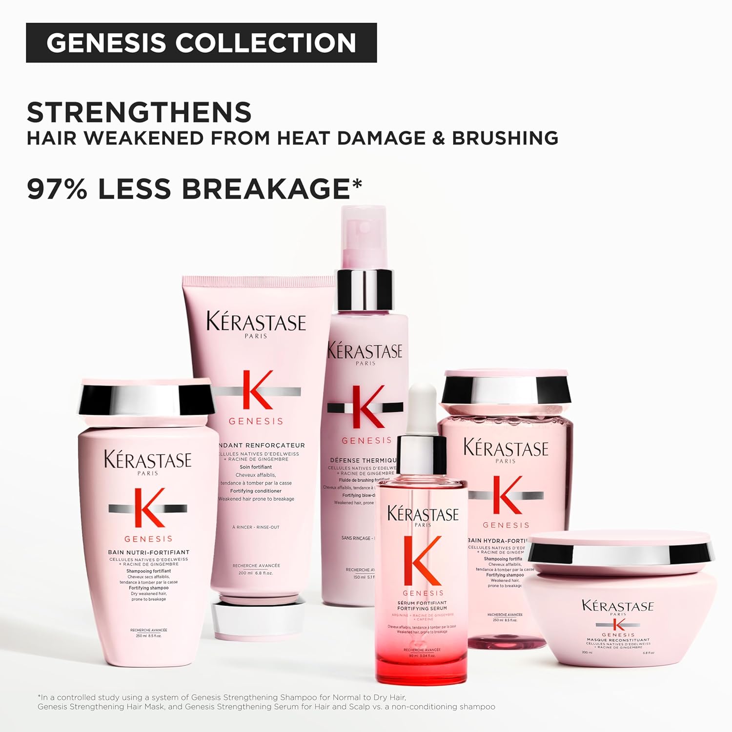 Kerastase Genesis Hair Serum | Daily Strengthening Treatment for Weak or Damaged Hair | Nourishes and Reinforces Hair | Anti-Breakage | Silicone-Free | For Weakened Hair | Serum Fortifiant - Image 7