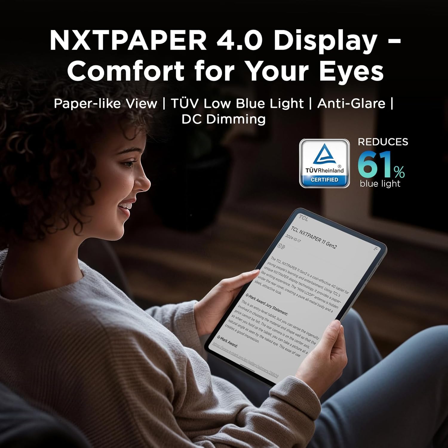 TCL NXTPAPER 11 Gen 2 Android Tablet, 11" Drawing Pad & Digital Notebook, Stylus & Flip Case Included, NXTPAPER 4.0 Display, Android 15, AI Tools, 6+6GB RAM, 64GB Storage, 8000mAh Battery, Gray - Image 3