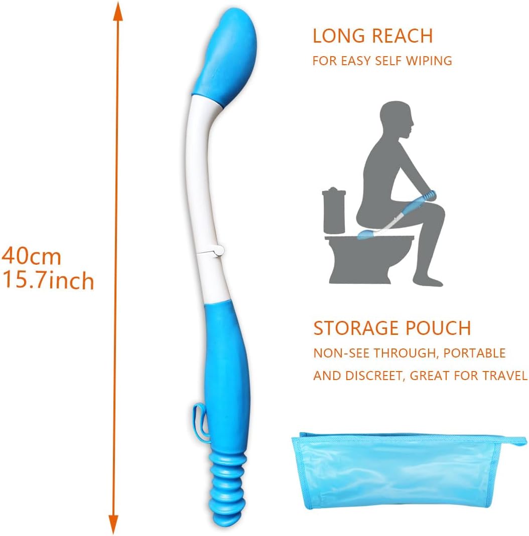 Foldable Butt Wiper Tool - Toilet Aids for Wiping Bottom Buddy Wiper Self Wipe Assist Wand - Daily Living Bathroom Aids for Limited Mobility - Image 3