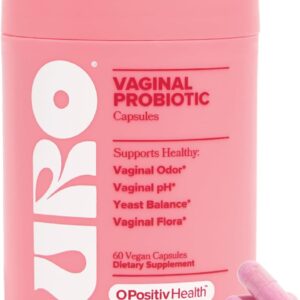 O Positiv URO Vaginal Probiotics for Women pH Balance with Prebiotics & Lactobacillus – Vaginal Health Supplement – Promote Healthy Vaginal Odor & Flora, 60 Count (Pack of 1), 1 Month Supply