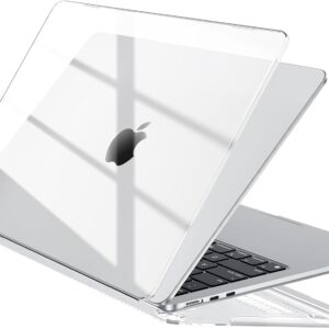 EooCoo Case Compatible with MacBook Air 13 inch M5 2026-2022 M4 M3 M2 A3449 A3240 A3113 A2681, Crystal Hard Shell Scratch Resistant Protective Cover Compatible for MacBook Air 13.6 inch Case, Clear