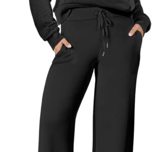 ANRABESS Women’s 2 Piece Outfits Half Zip Sweatshirt & Wide Leg Pants Airport Travel Lounge Matching Sets Sweatsuits Clothing