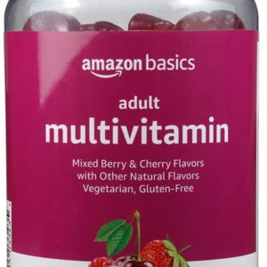 Amazon Basics Adult Multivitamin Gummies, Mixed Berry & Cherry Flavors, 150 Count, 75-Day Supply, Pack of 1 (Previously Solimo)