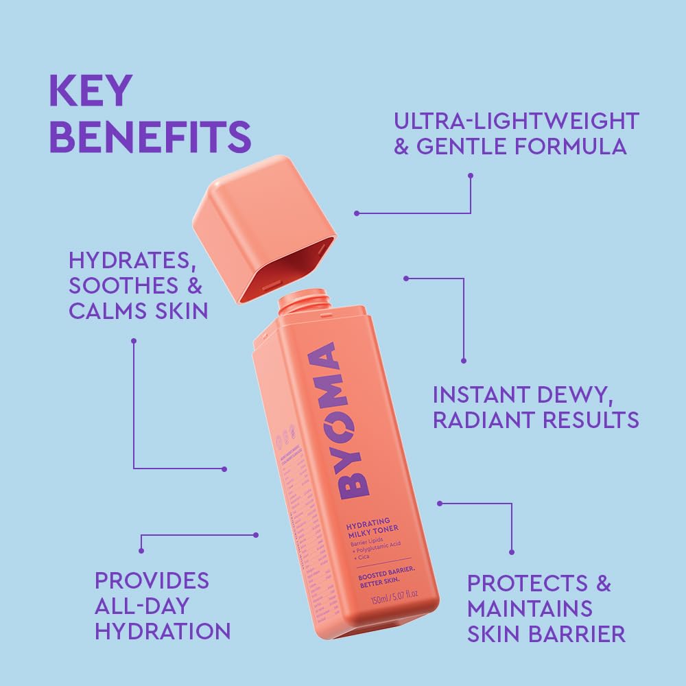 BYOMA Hydrating Milky Toner - Dewy, Ultra Hydrating Toner for Face - Soothes Skin, Locks in Moisture, Reduces Redness - Barrier Repair - 5.07 fl oz - Image 3