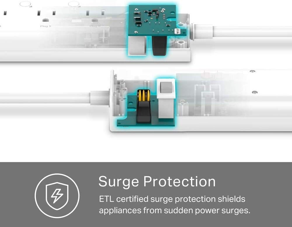Kasa Smart Plug Power Strip HS300, Surge Protector with 6 Individually Controlled Smart Outlets and 3 USB Ports, Works with Alexa & Google Home, No Hub Required - Image 4