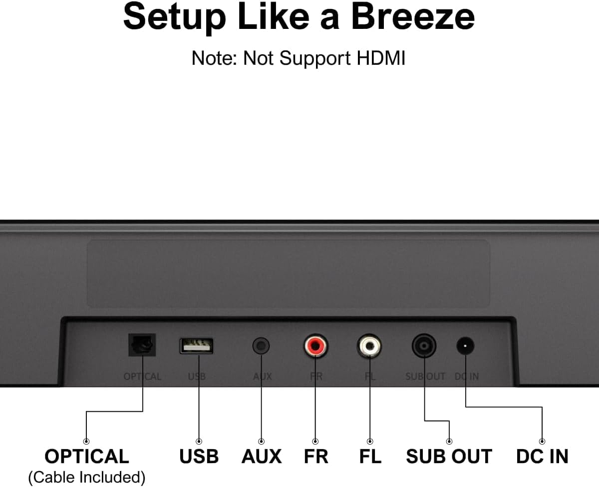 ULTIMEA 7.1ch Virtual Surround Sound Bar, Sound Bar for Smart TV with 4 Surround Speakers, Peak Power 330W, Surround Sound System for TV, App Control, TV Soundbar with Subwoofer, Opt/AUX/BT, Aura A40 - Image 9