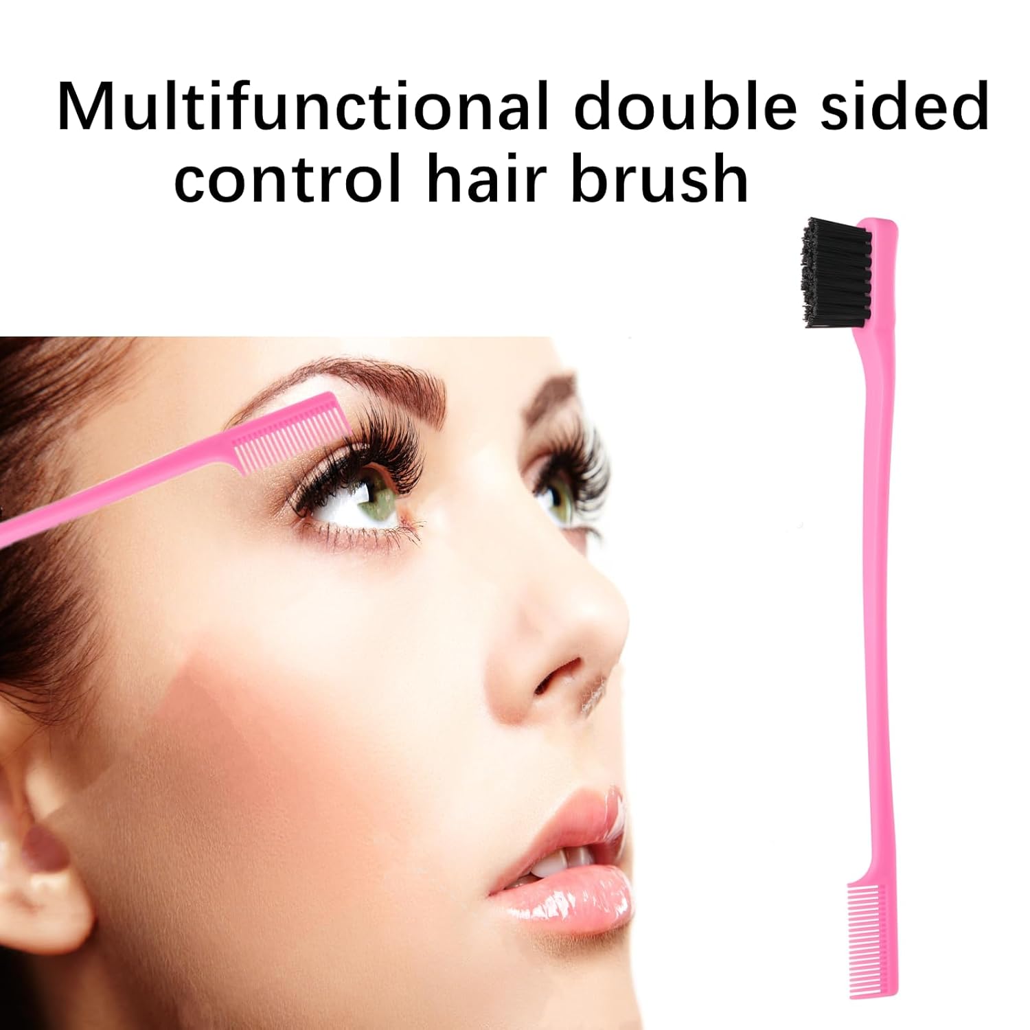 ZVOREI 8Pcs Hair Brushes Set with 4Pcs Topsy Hair Tail Tools 1Pcs Bristle Teasing Hair Brush 1Pcs Edge Control Brush 2Pcs Metal Pin Rat Tail Combs for Woman Girl hair Styling,Edge&Back Brushing,Pink - Image 5