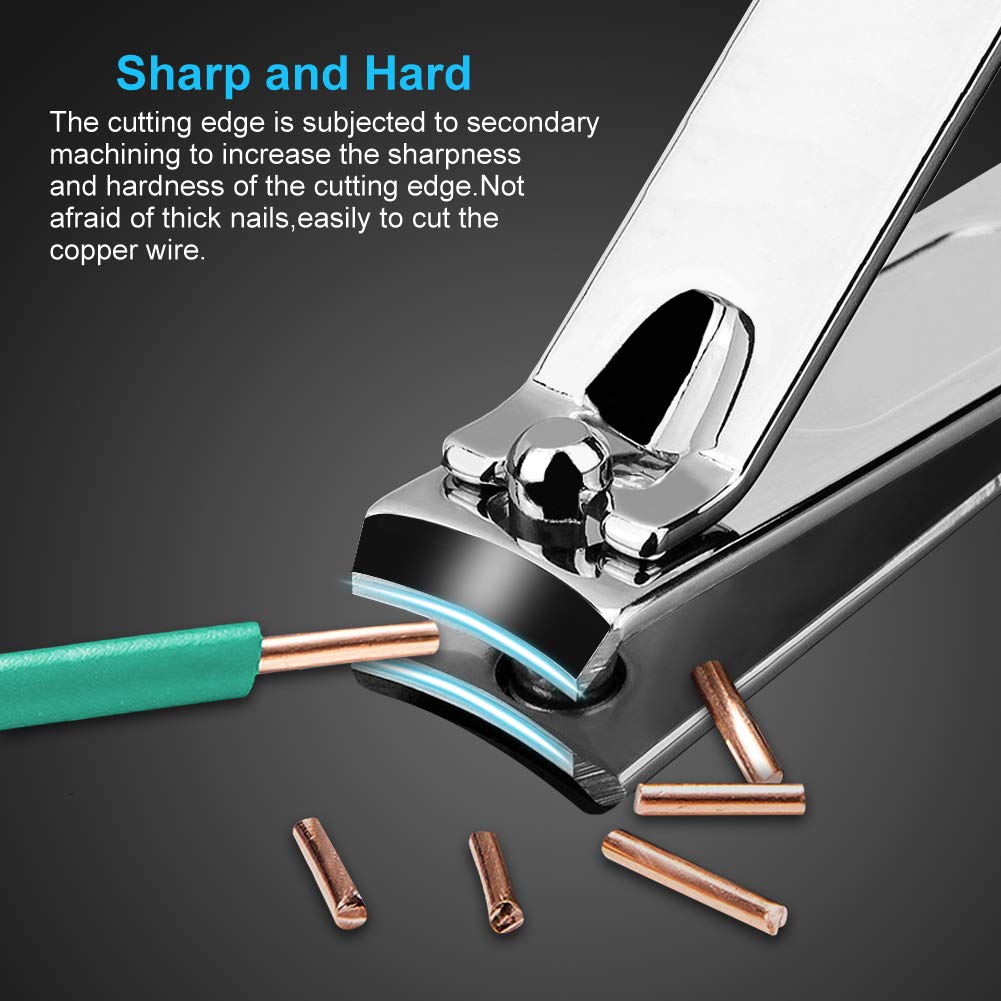 Yougai Nail Clippers Set - 18 Pcs Professional Manicure Pedicure Kit for Men Women, Stainless Steel Fingernail Toenail Clippers Cutters, Nail Care Grooming Tools with Leather Travel Case - Image 6
