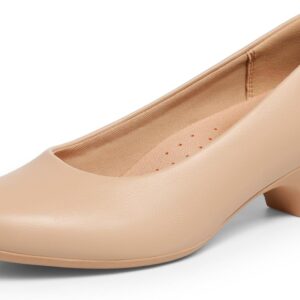 DREAM PAIRS Women’s Chunky Closed Toe Dress Low Block Heels Comfortable Slip On Work Pumps Wedding Casual Shoes