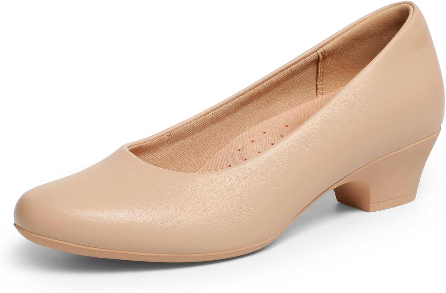 DREAM PAIRS Women's Chunky Closed Toe Dress Low Block Heels Comfortable Slip On Work Pumps Wedding Casual Shoes
