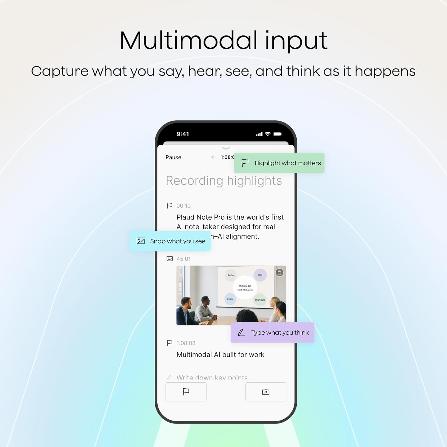 Plaud NotePin S AI Voice Recorder, Wearable AI Notetaker, AI Transcribe & Summarize, Support 112 Languages, 64GB Memory, Audio Recorder for Meetings Interviews with 4 Accessories - Image 4
