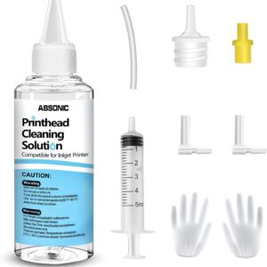 Printer Cleaning Kit for Epson, Printhead Cleaning Kit for HP, Inkjet Printer Head Cleaner for Canon, Printers Cleaner Printhead Cleaning Solution for Inkjet, Printers Print Head Cleaning Kits 100mL