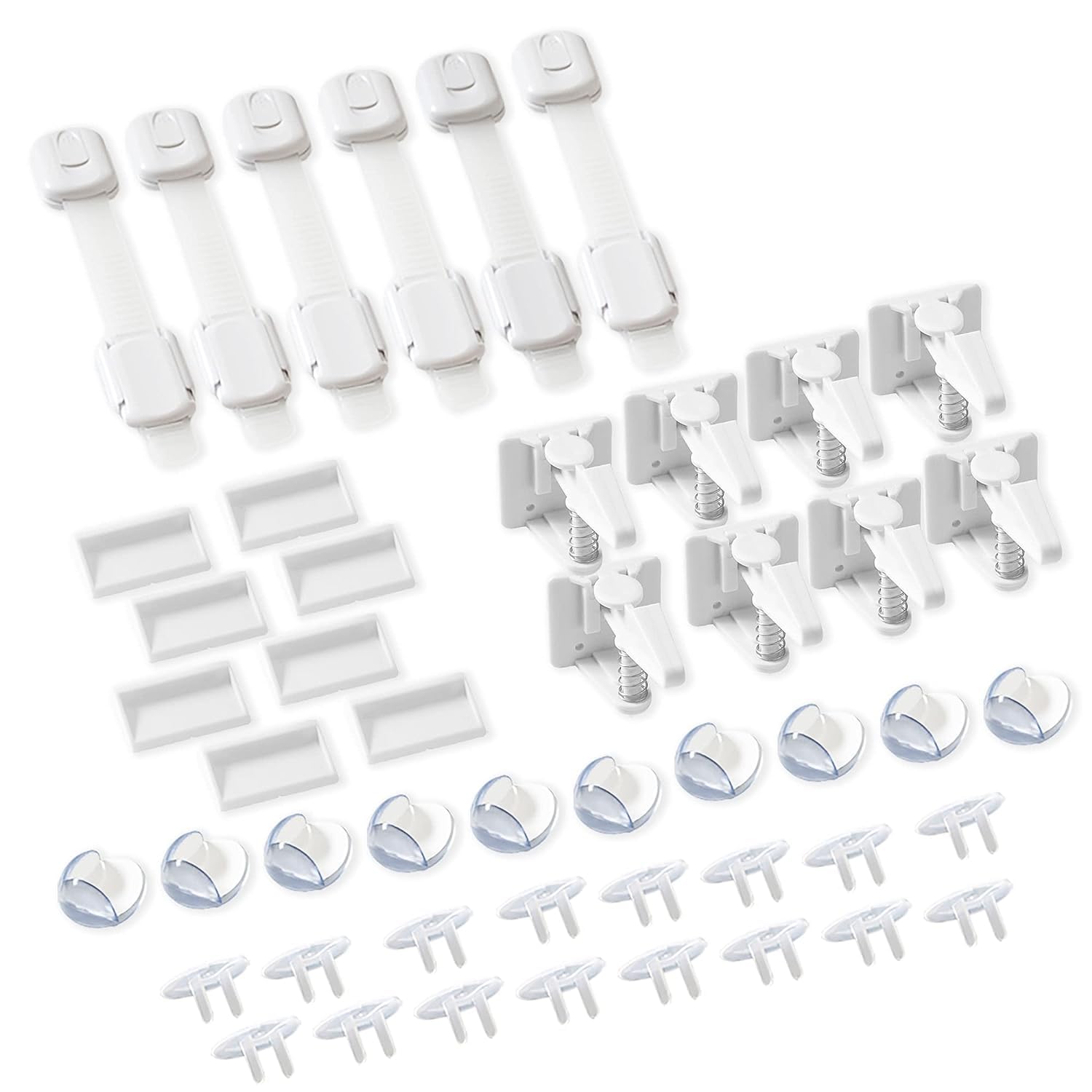 Inaya Complete Baby Proofing Kit - Child Safety Hidden Locks for Cabinets & Drawers, Adjustable Safety Latches, Corner Guards and Outlet Covers - Baby Proof Pack to Keep Your Child Safe at Home - Image 7