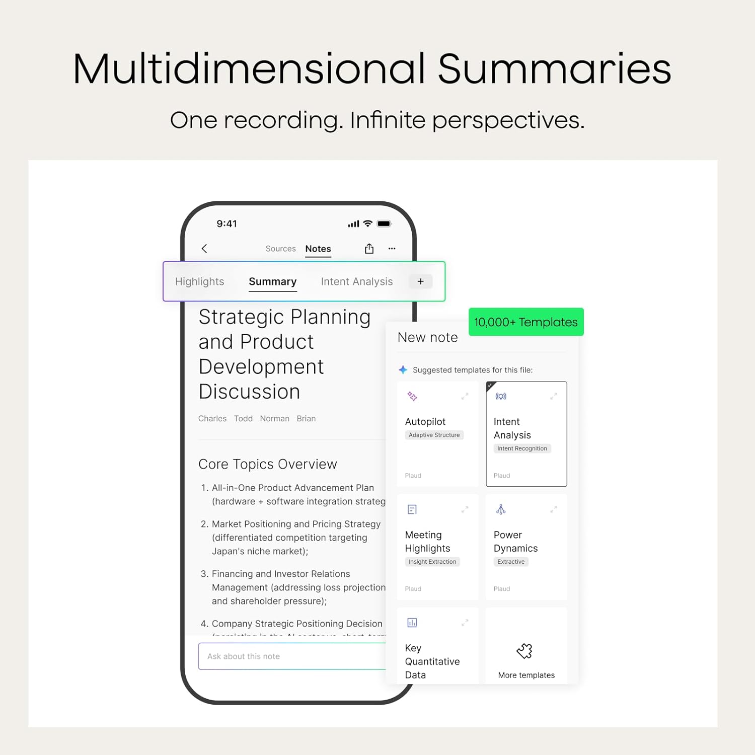 Plaud NotePin S AI Voice Recorder, Wearable AI Notetaker, AI Transcribe & Summarize, Support 112 Languages, 64GB Memory, Audio Recorder for Meetings Interviews with 4 Accessories - Image 5