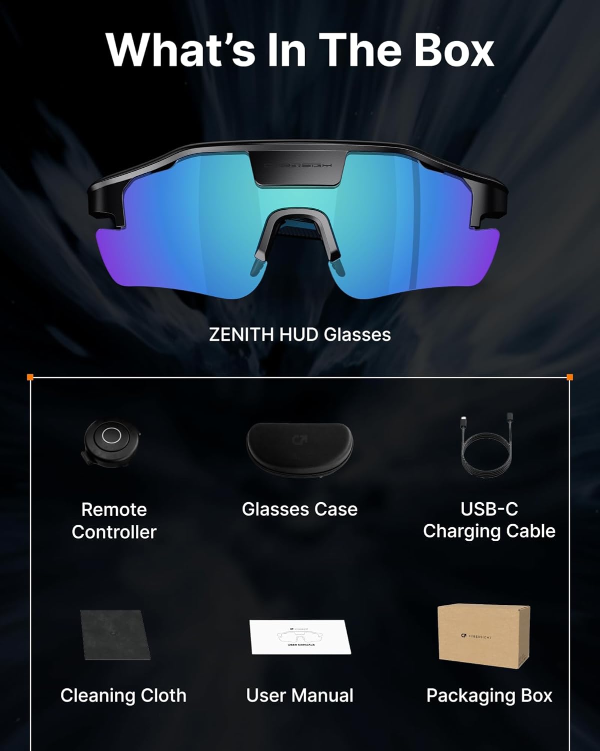 HUD Display Sports Glasses, for Cycling and Hiking, Smart AI/AR Sports Sunglasses, Real-Time Display, Smart Navigation, Proactive AI Alerts, Monitor Heart Rate, Speed - Image 9