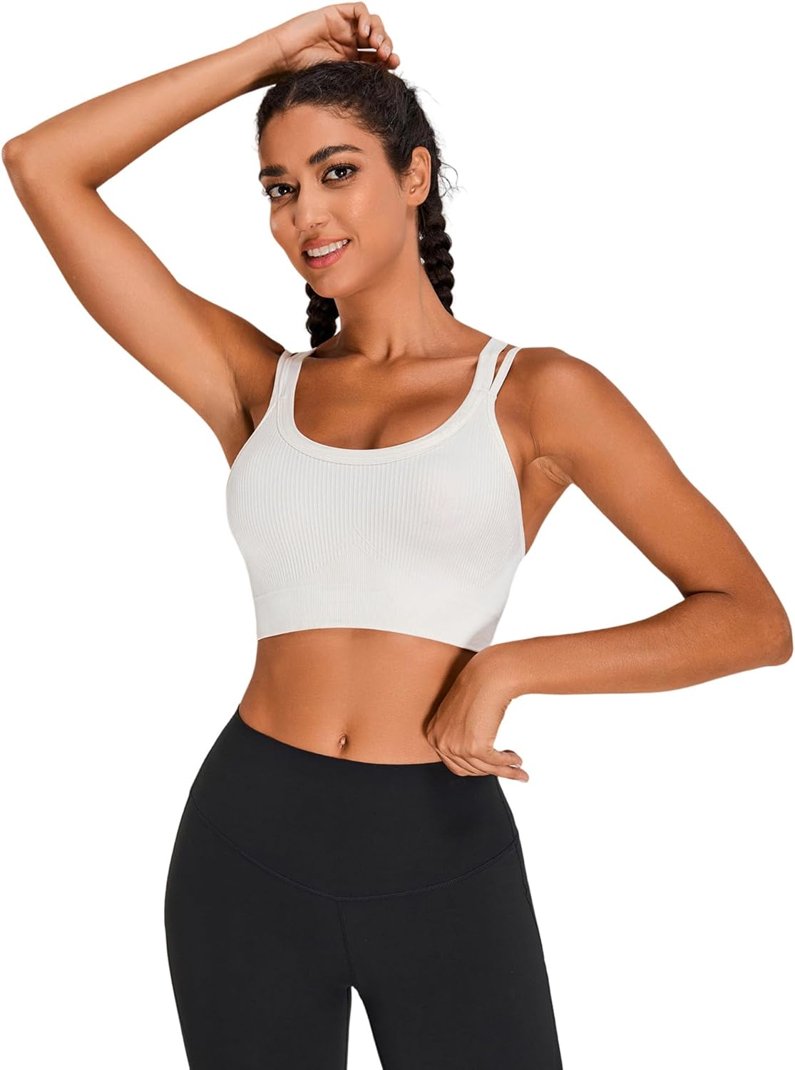 Sports Bras for Women HIigh Support, Criss-Cross Back Padded Strappy High Impact Sports Bras for Women Large Bust - Image 7
