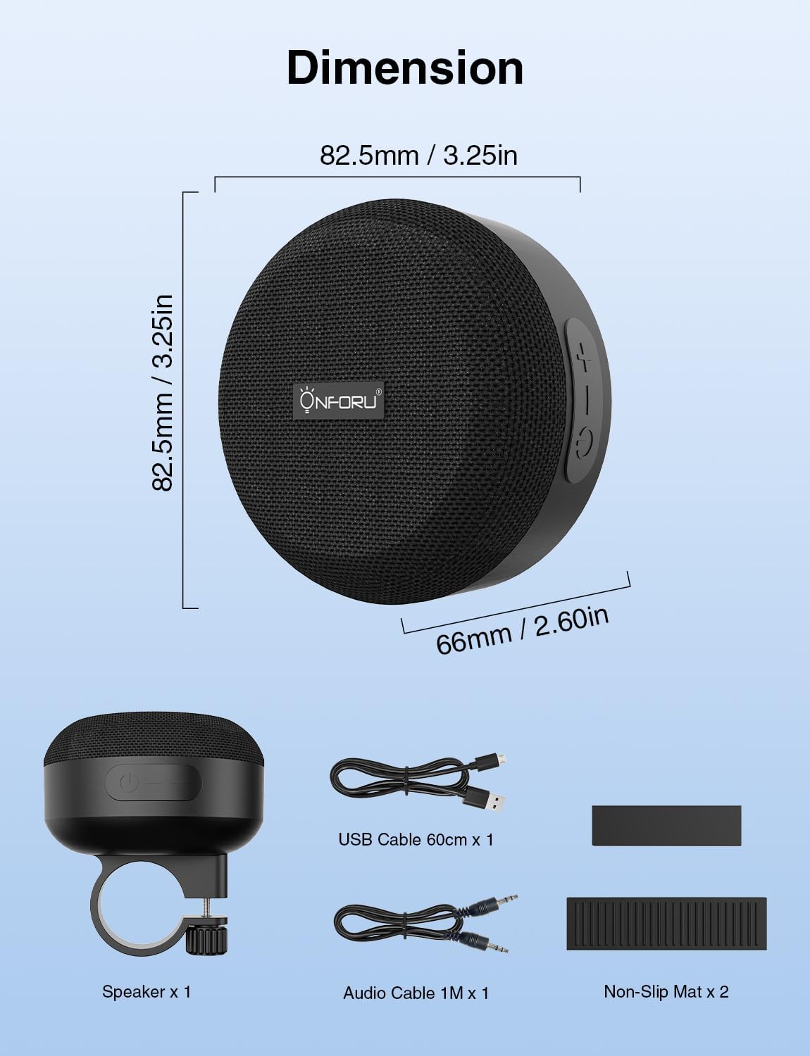 Onforu Bluetooth Bike Speaker, Portable Waterproof Bicycle Speaker with Handlebar Mount, Mini Wireless Outdoor Speaker for Bike, Scooter & Motorcycle, 5W Loud Sound, Bluetooth 5.0, 12H Playtime - Image 8