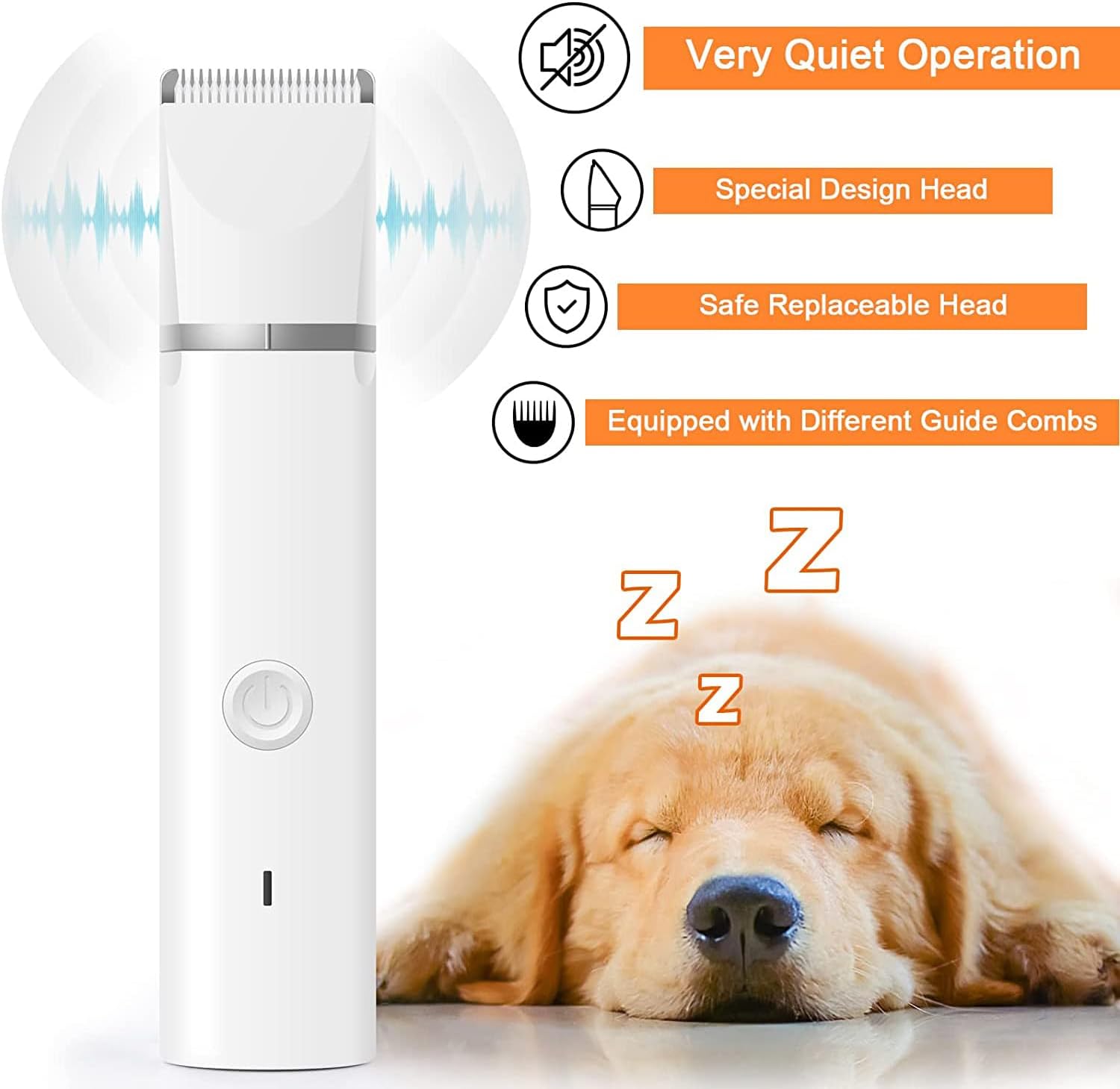 Veeconn Dog Clippers Grooming Kit Hair Clipper-Low Noise Paw Trimmer- Rechargeable - Cordless Quiet Nail Grinder Shaver for Cats and Other Pets - Image 2