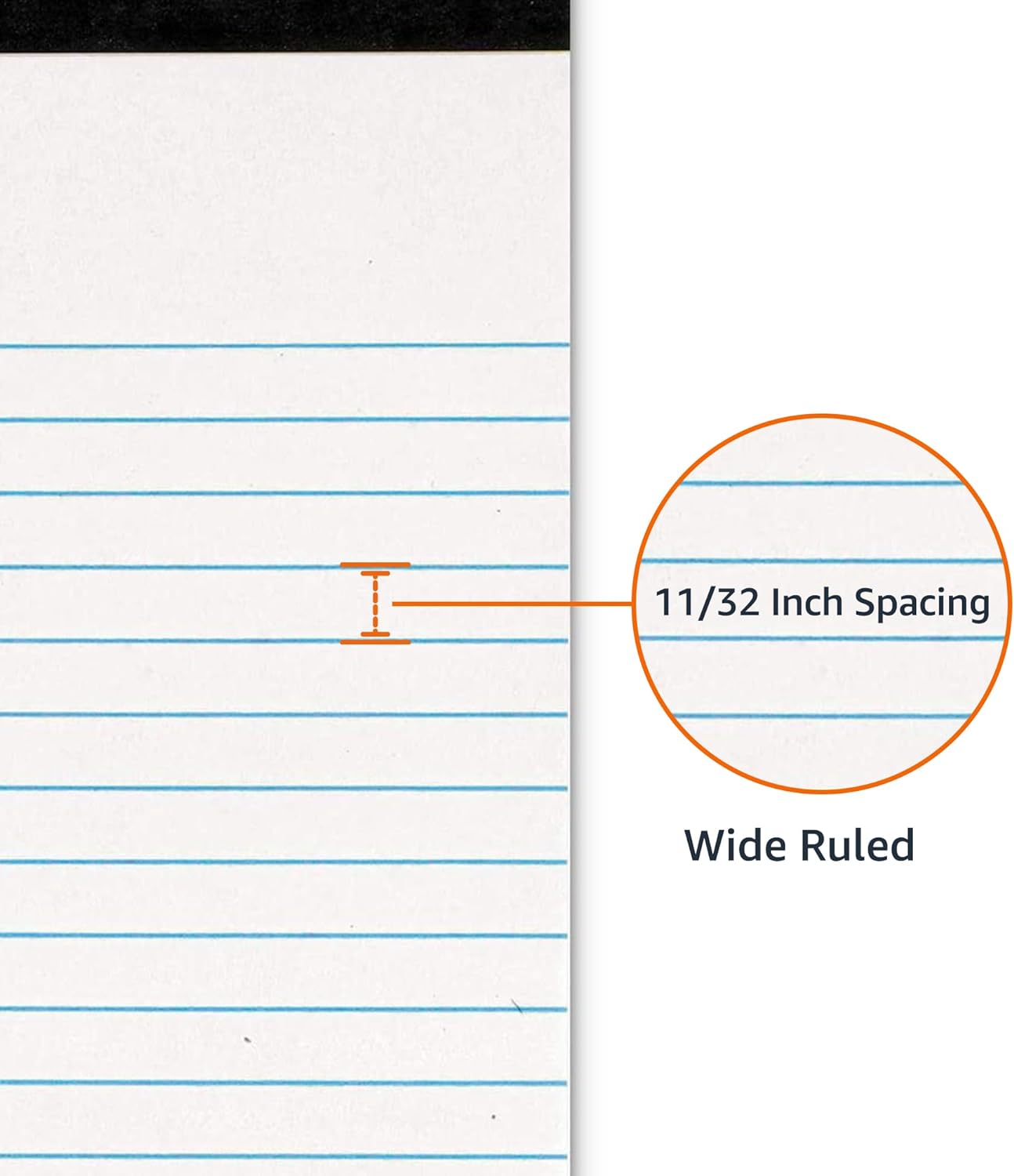 Amazon Basics Wide Ruled Lined Writing Note Pads for Office Supplies, 8.5" x 11.75", White, 12-Pack of 50 Perforated Sheets - Image 3