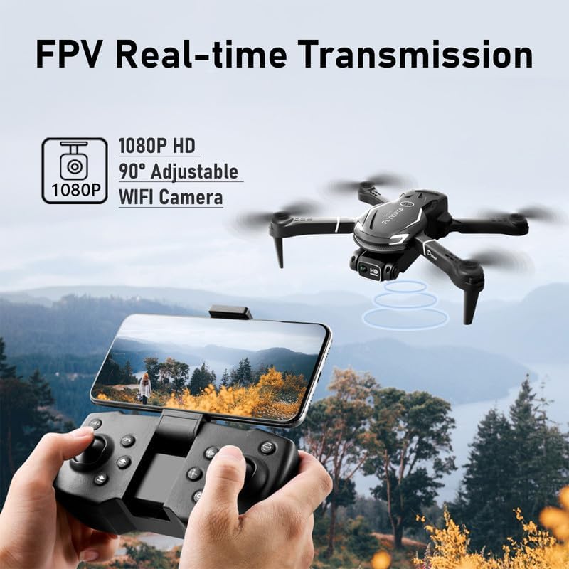 FLYVISTA Cool Mini Drone with Camera for Kids Adults Beginners, 1080P FPV Camera Remote Control Drone for Kids with 3 Batteries, One-Click Take Off/Landing, Altitude Hold, Headless Mode, 360° Flips, 3-Gear Speeds , Emergency Stop, Toys Gifts for Adults Beginner and Kids - Image 2