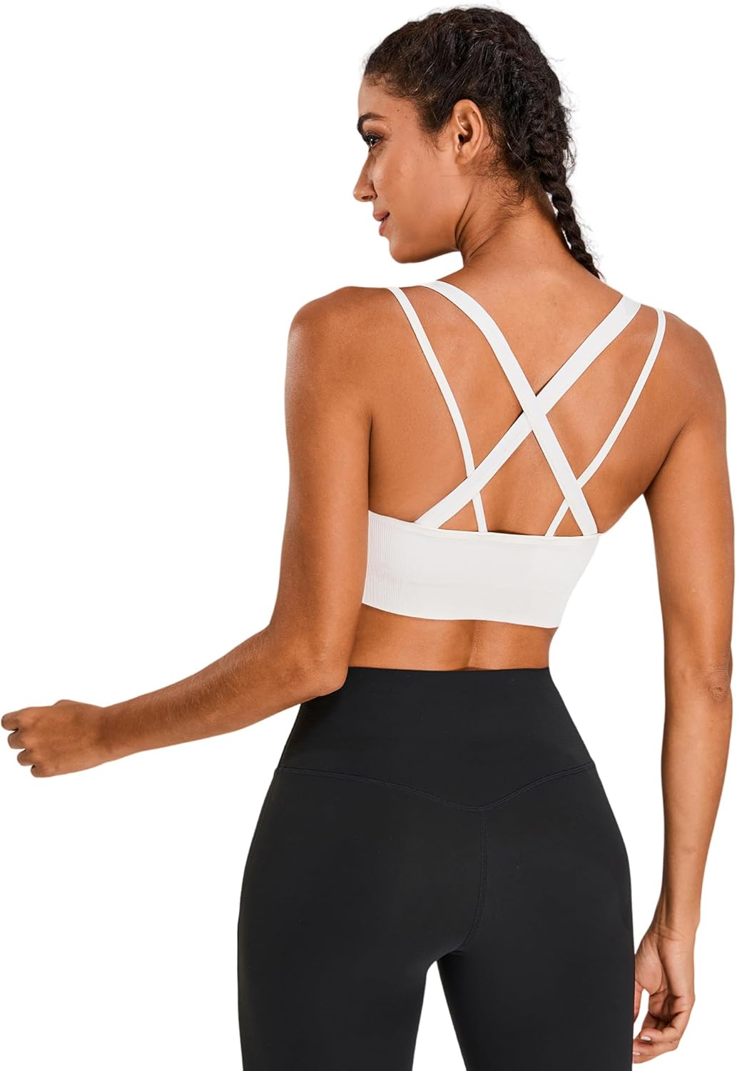 Sports Bras for Women HIigh Support, Criss-Cross Back Padded Strappy High Impact Sports Bras for Women Large Bust - Image 3