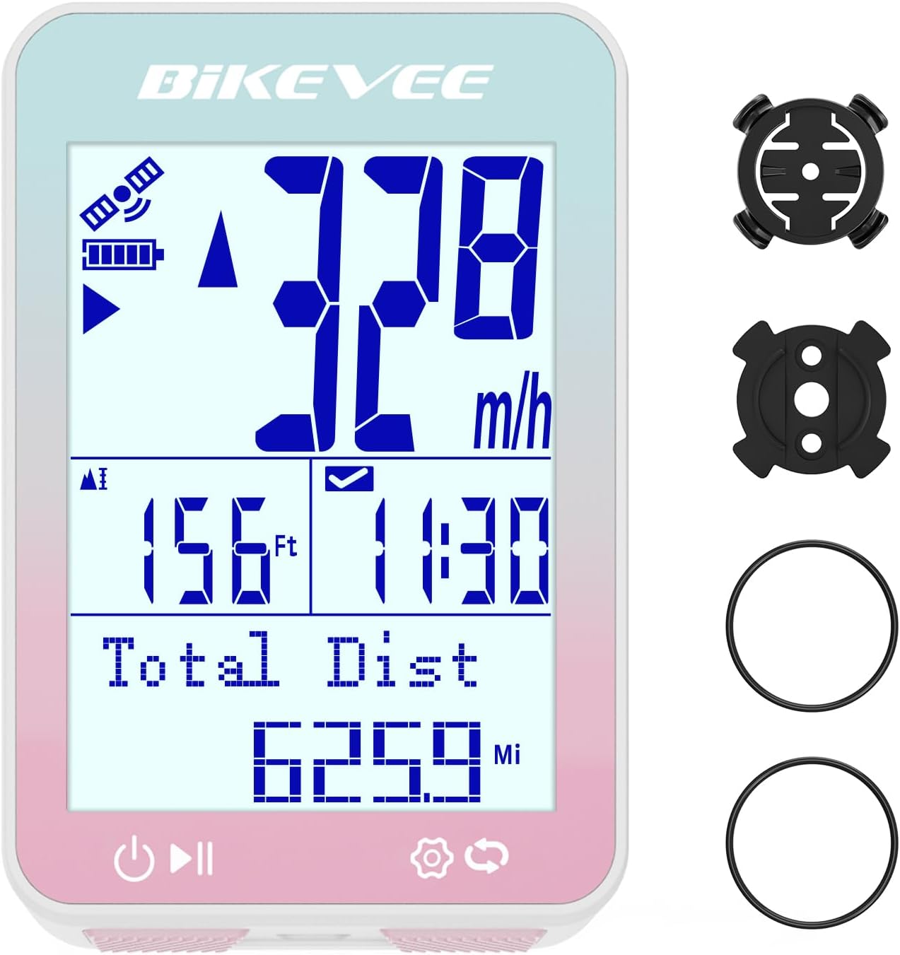 GPS Speedometer & Odometer - Wireless Bike Computer, Auto Start/Stop, Auto Backlight, IPX7 Waterproof, 2.4" LCD, Cycling Tracker in MPH & KM/H