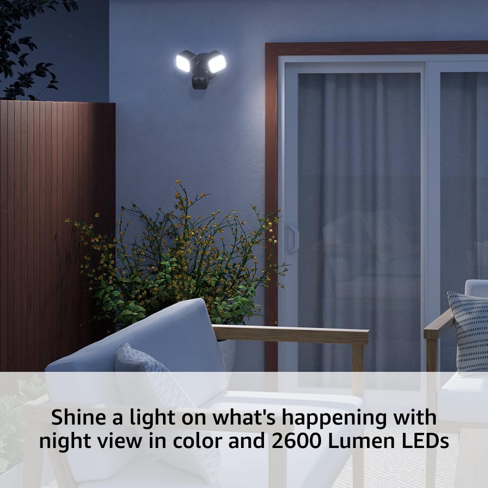 Blink Wired Floodlight Camera - Smart security camera, 2600 lumens, HD live view, enhanced motion detection, built-in siren, Works with Alexa – 1 camera (Black) - Image 3