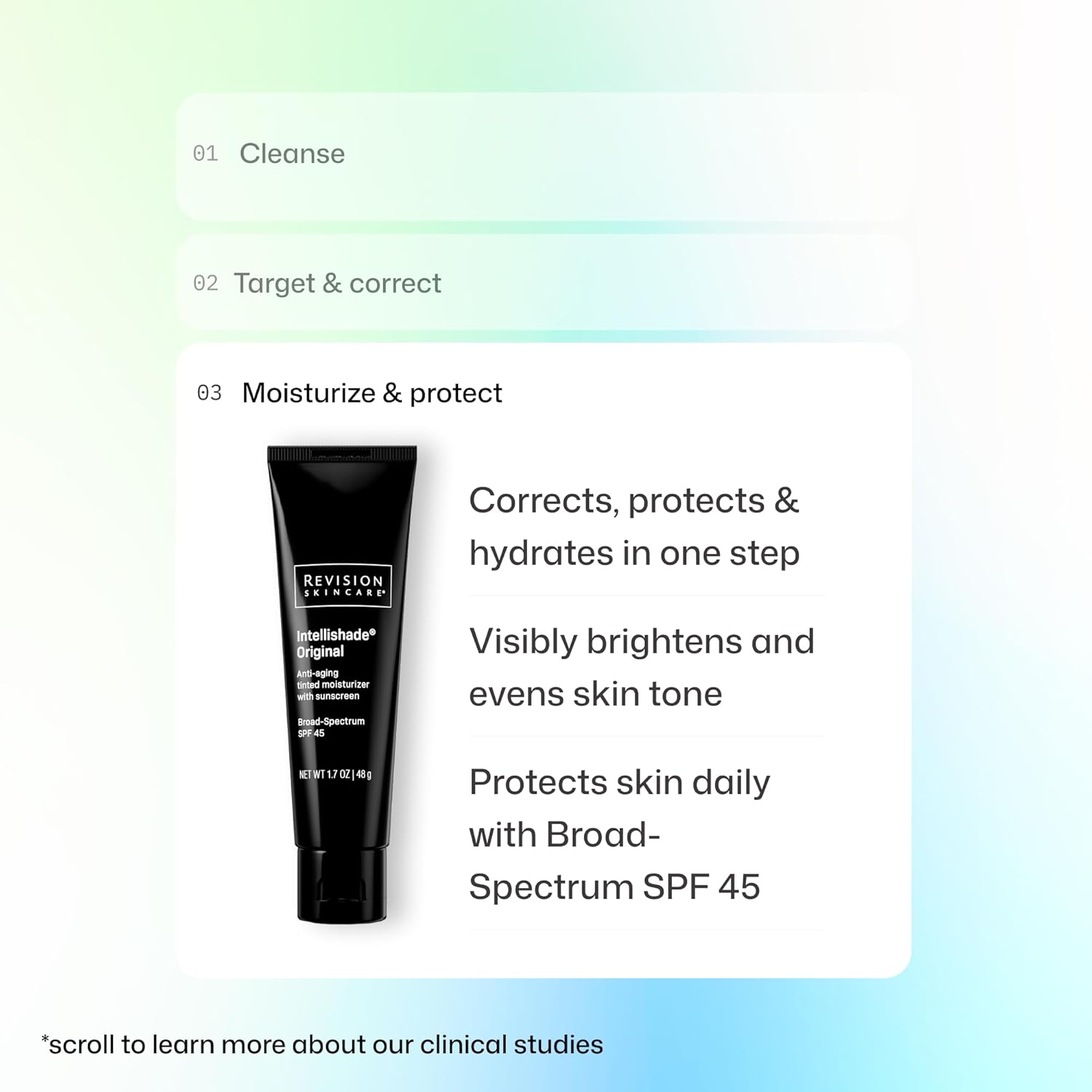 Revision Skincare Intellishade® Original SPF 45, Anti-Aging Tinted Sunscreen for Face, Daily Moisturizer with SPF, Anti-Wrinkle with Peptides & Vitamin C, Hydrating Broad-Spectrum Sunscreen, 1.7 oz - Image 8