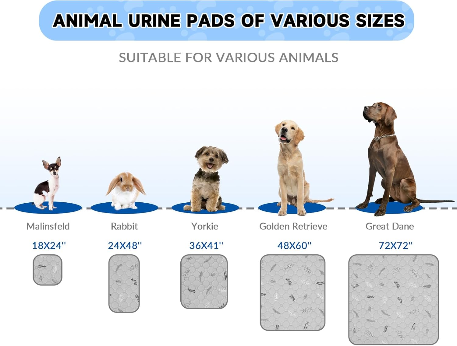 Sunheir Washable Pee Pads for Dogs , Thick Heavy Absorbency Reusable, Prevent Leakage, Waterproof , Non-Slip Pee Pads for Puppy Playpen, Crate, Whelping Box, Potty Training, Grey, 2 packs - Image 6