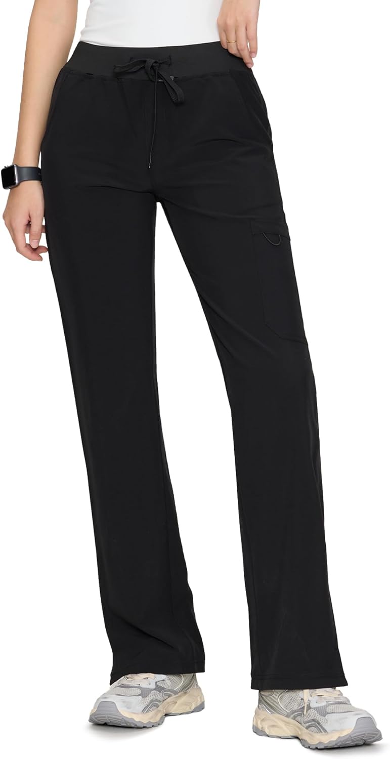 floralhue Women's Scrub Pants - Breathable & Soft Straight-Leg Pull-on Cargo Pant,Drawstring Bottoms with 3 Pockets - Image 8