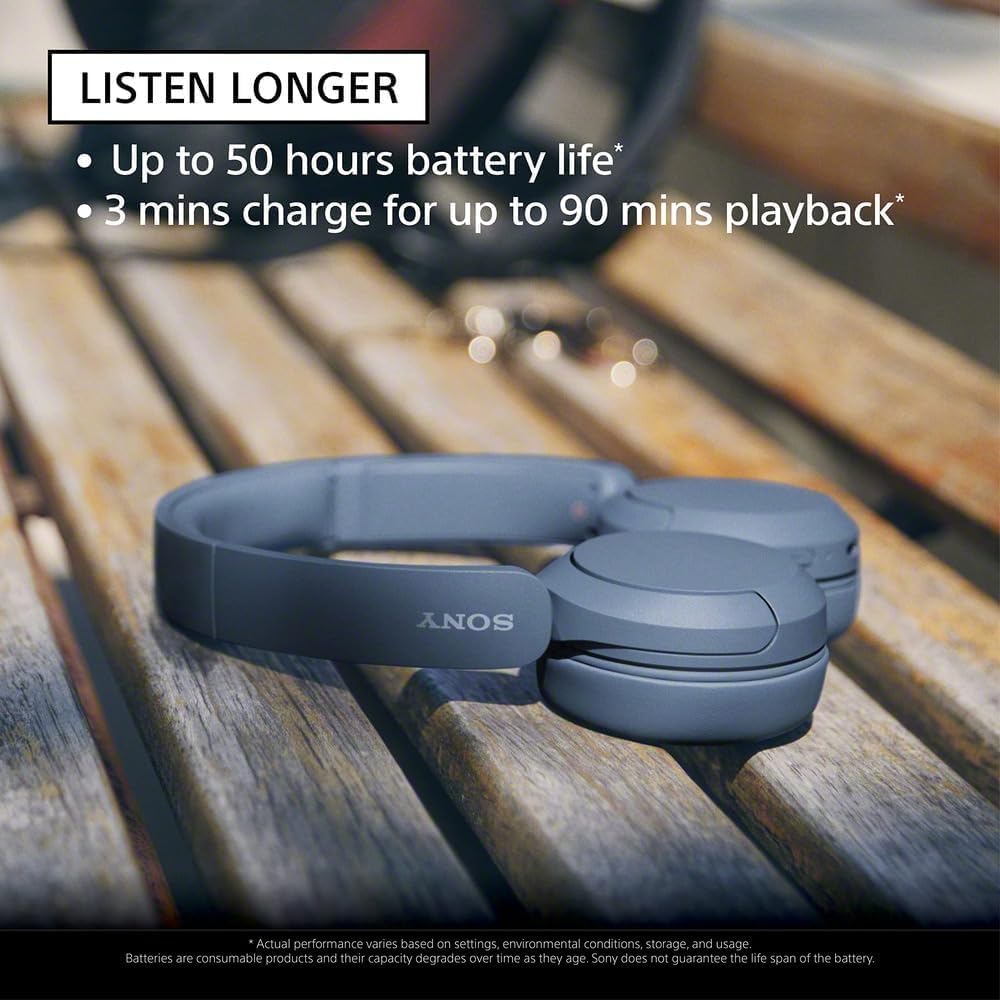 Sony WH-CH520 Wireless Headphones Bluetooth On-Ear Headset with Microphone and up to 50 Hours Battery Life with Quick Charging, Pink - Image 2