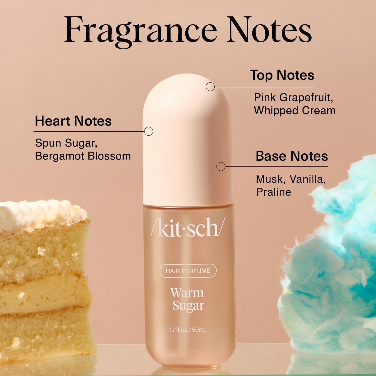 Kitsch Hair Perfume for Women - Warm Sugar | Clean, Deodorizing & Patented Odor-Eliminating Technology Hair Spray & Body Mist - Freshen Hair, Body & Pillows - Pink Grapefruit & Vanilla Scent - 50mL - Image 8