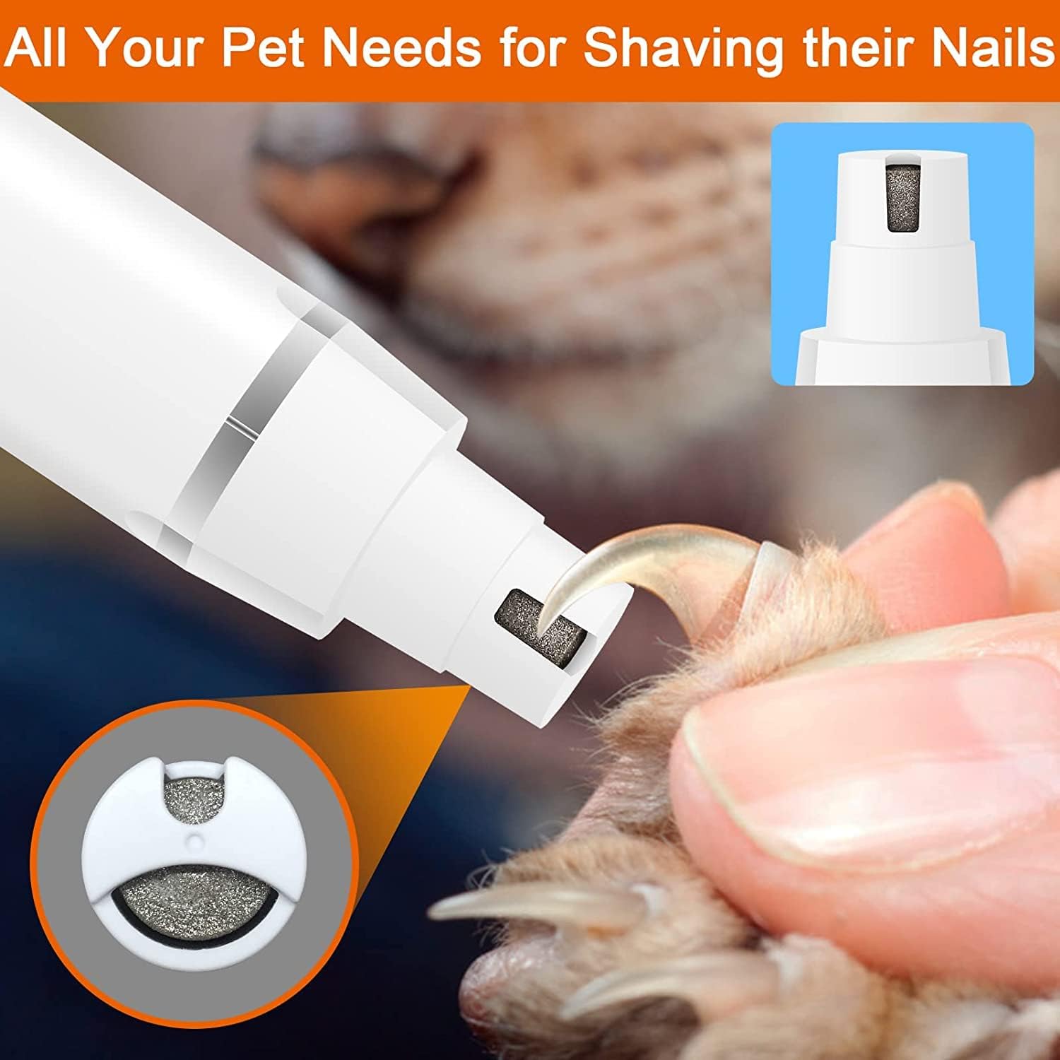 Veeconn Dog Clippers Grooming Kit Hair Clipper-Low Noise Paw Trimmer- Rechargeable - Cordless Quiet Nail Grinder Shaver for Cats and Other Pets - Image 4