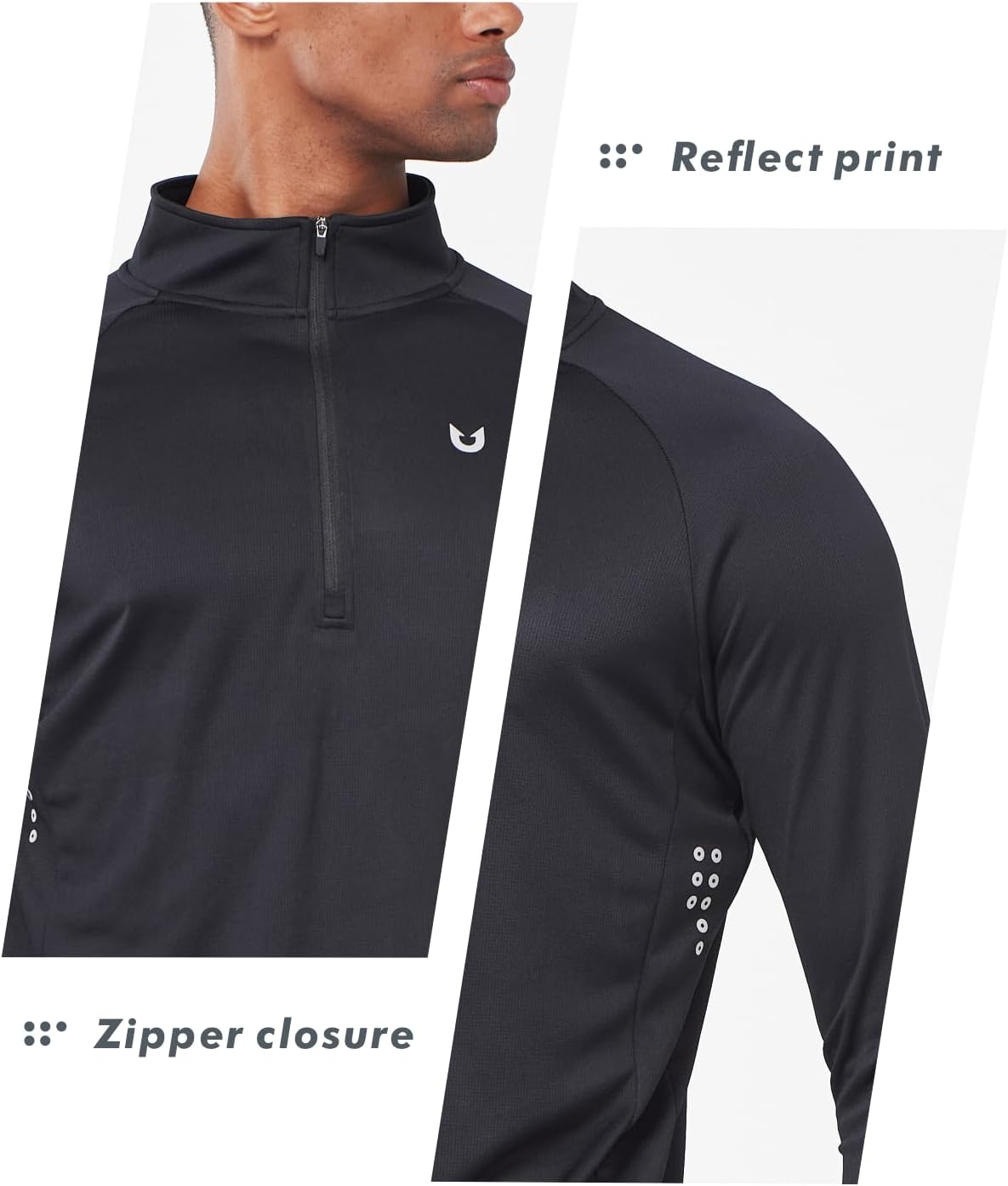 NORTHYARD Quarter Zip Pullover Men Running Shirt Long Sleeve Moisture Wicking Quick Dry Athletic Workout Shirts - Image 5