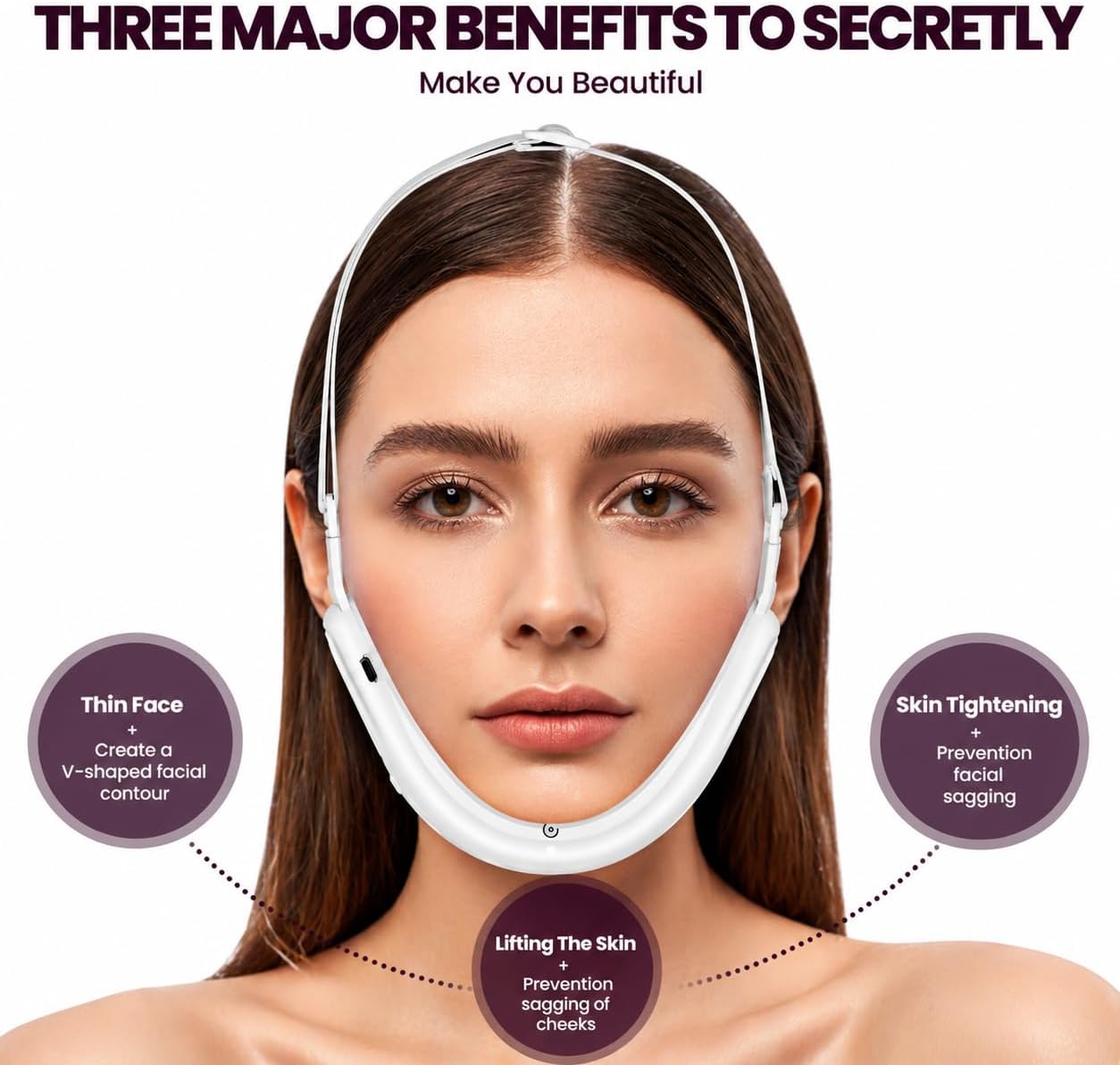 Electric Double Chin Device and V-Face Machine with 8 Modes and 15 Gear Adjustable Intensities - Intelligent Double Chin Machine for V-face - Image 2