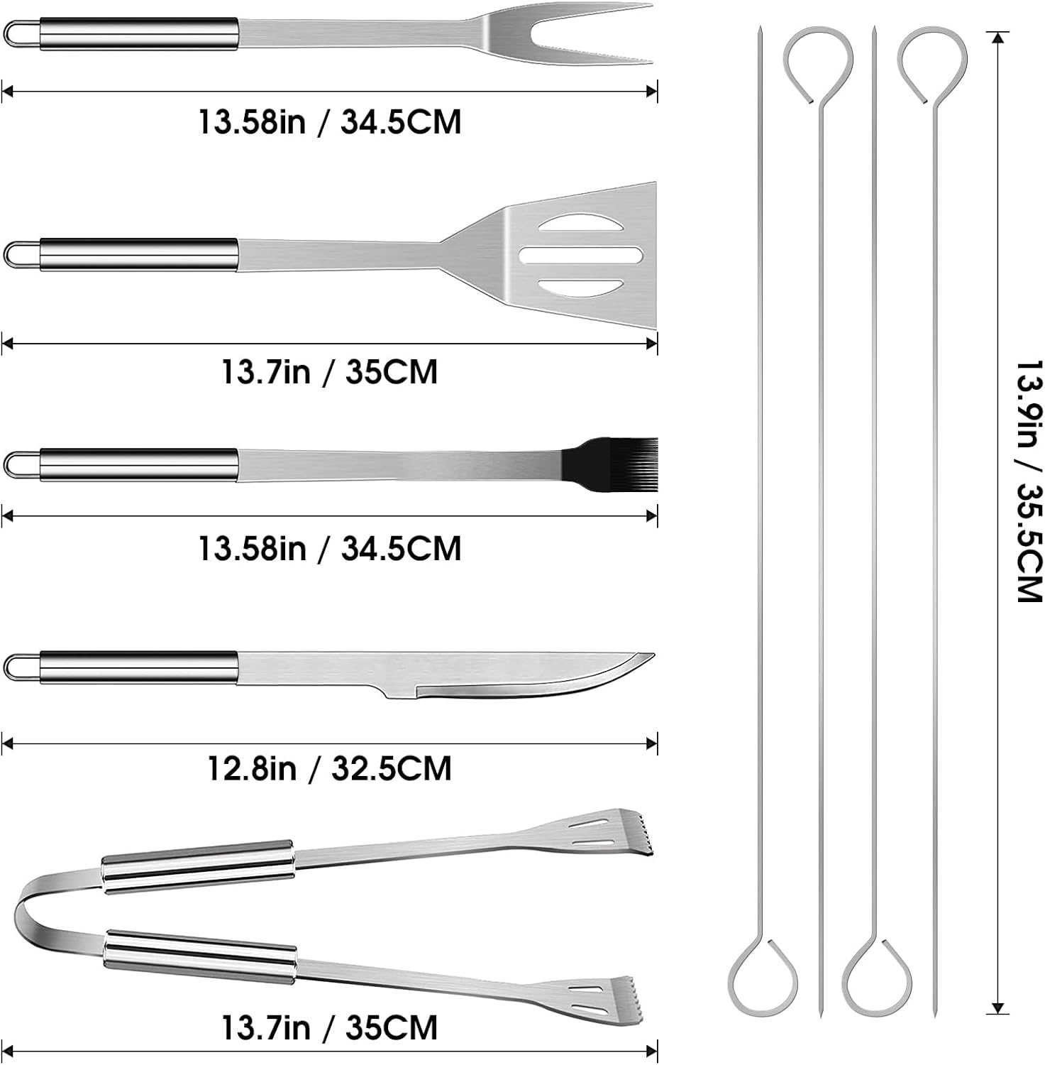 BBQ Utensil Set Stainless Steel Professional Barbecue Accessories Grill Tool with Bag Easy to Carry - Image 5