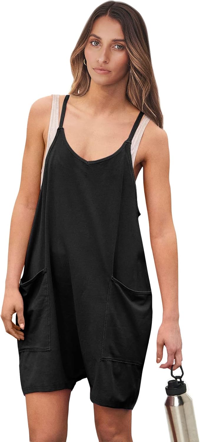 ANRABESS Womens Rompers Summer Casual Loose Sleeveless Overalls Spaghetti Strap Shorts Jumpsuit 2026 Beach Vacation Clothes - Image 8