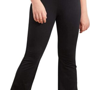 Girl’s Leggings Cross High Waisted Flare Pants Yoga Bootcut Pants Solid Color Full Length Bell Bottoms