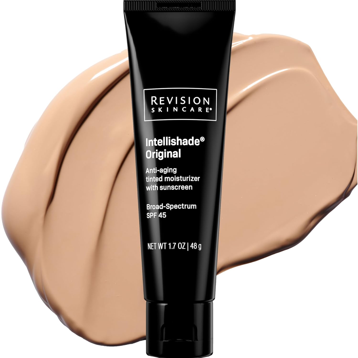 Revision Skincare Intellishade® Original SPF 45, Anti-Aging Tinted Sunscreen for Face, Daily Moisturizer with SPF, Anti-Wrinkle with Peptides & Vitamin C, Hydrating Broad-Spectrum Sunscreen, 1.7 oz