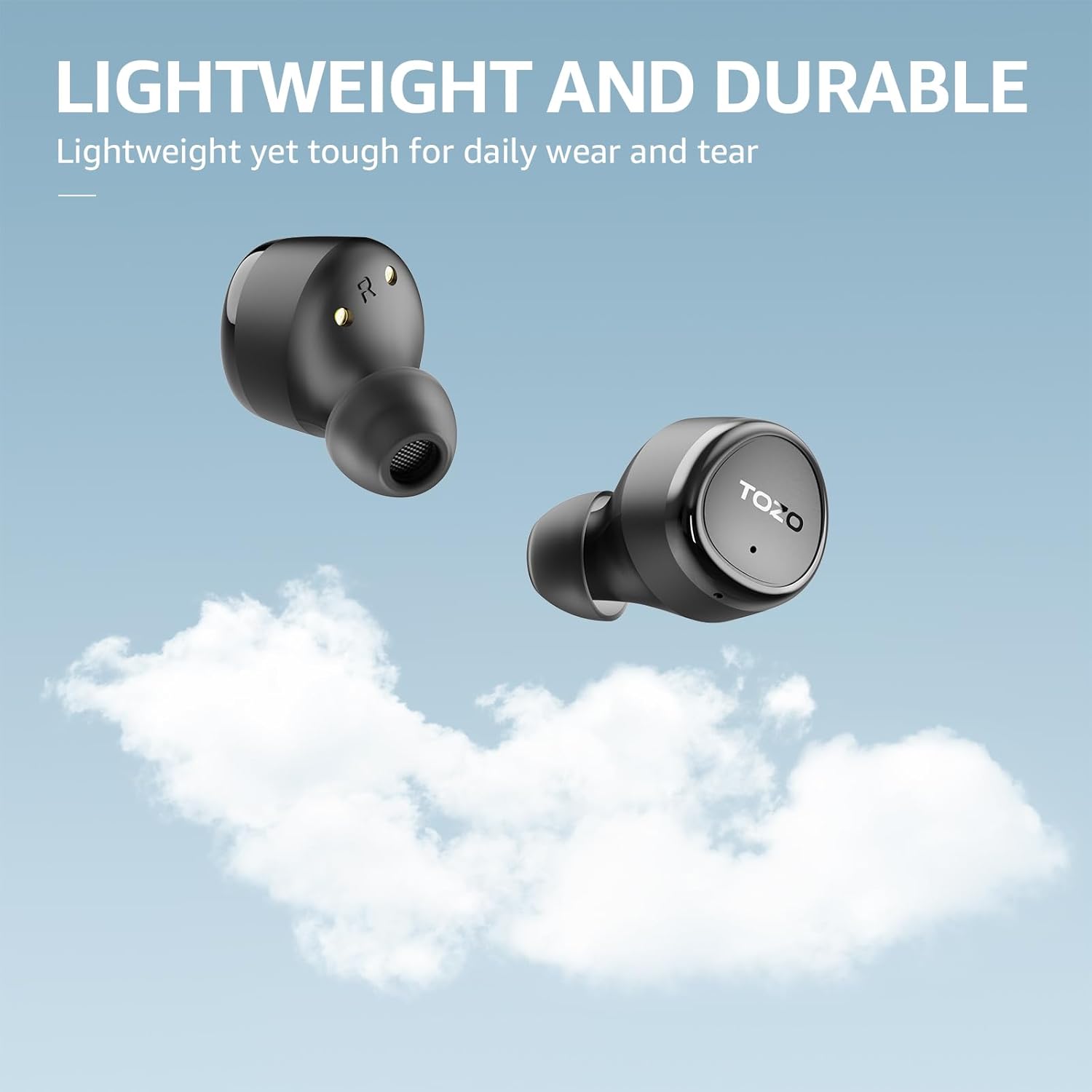 TOZO Wireless Earbuds Build in Mic Clear Calls Ergonomic Light Weight Bluetooth 5.3 in Ear Headphones Waterproof Premium Stereo Sound Ear Buds 30H Playtime with 32 EQs via APP - Image 2