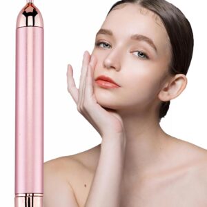 Beauty Bar 24K Gold Facial Massager – Face T Shape Tool for Skin Care Tightening with Ergonomic Design (Pink)