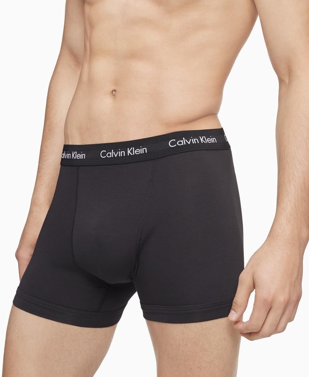 Calvin Klein Men's Cotton Stretch 3-pack Boxer Brief, 3 Black, Large - Image 3