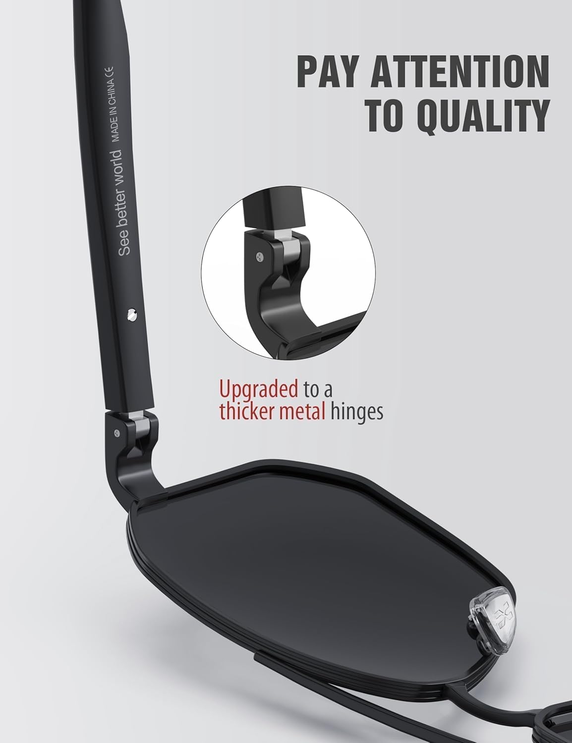 LUENX Aviator Sunglasses for Men Square Polarized Polygon Lens - UV 400 Protection with Accessories Driving Outdoor - Image 3