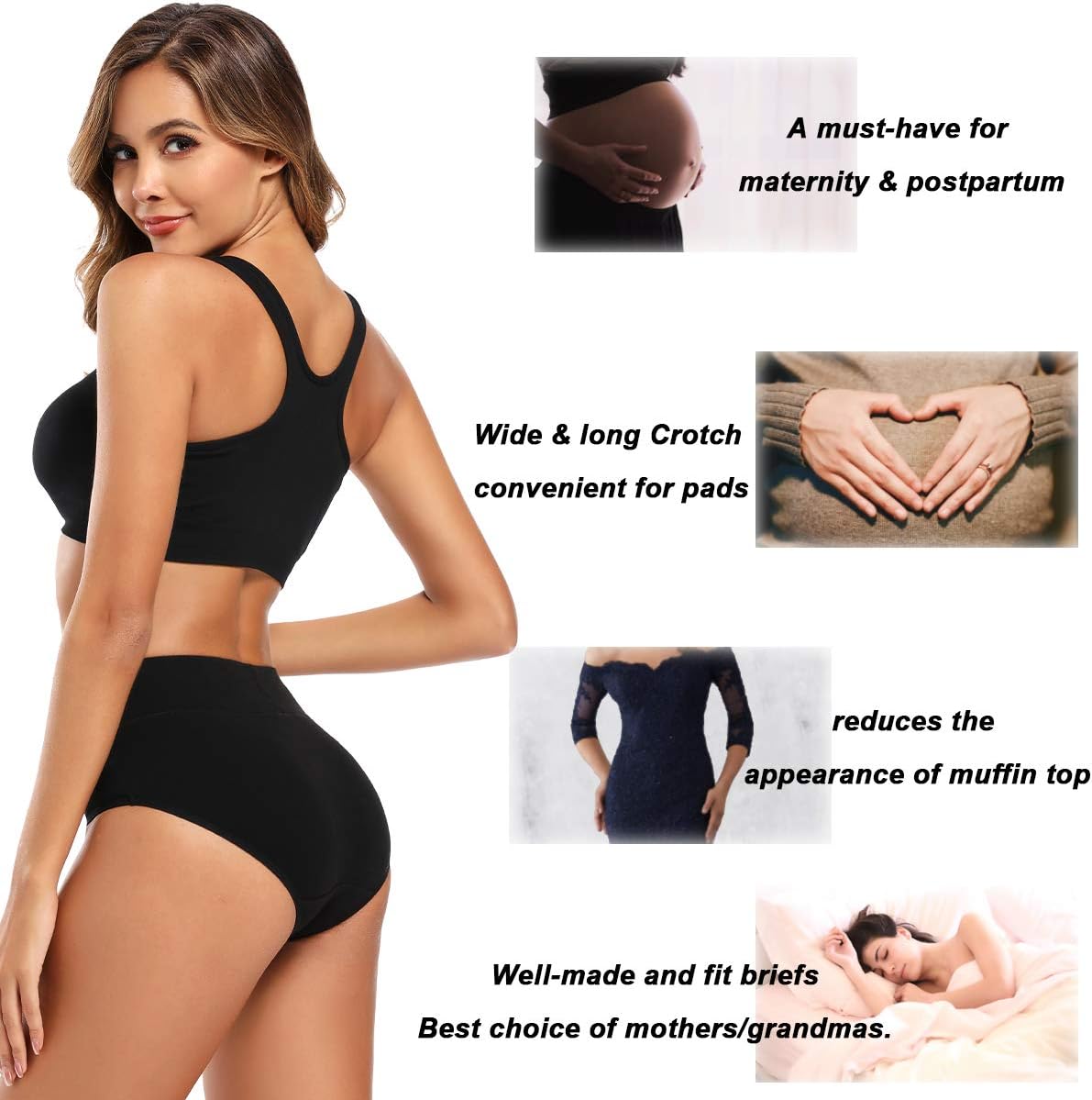 Molasus Women's Cotton Underwear High Waisted Full Coverage Ladies Panties (Regular & Plus Size) - Image 4