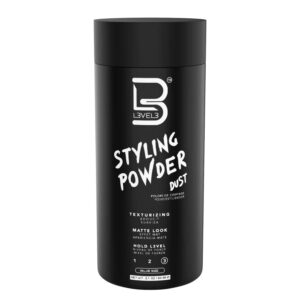 L3 Level 3 Styling Powder – Natural Look Mens Powder – Easy to Apply with No Oil or Greasy Residue (Large – 60 Grams)