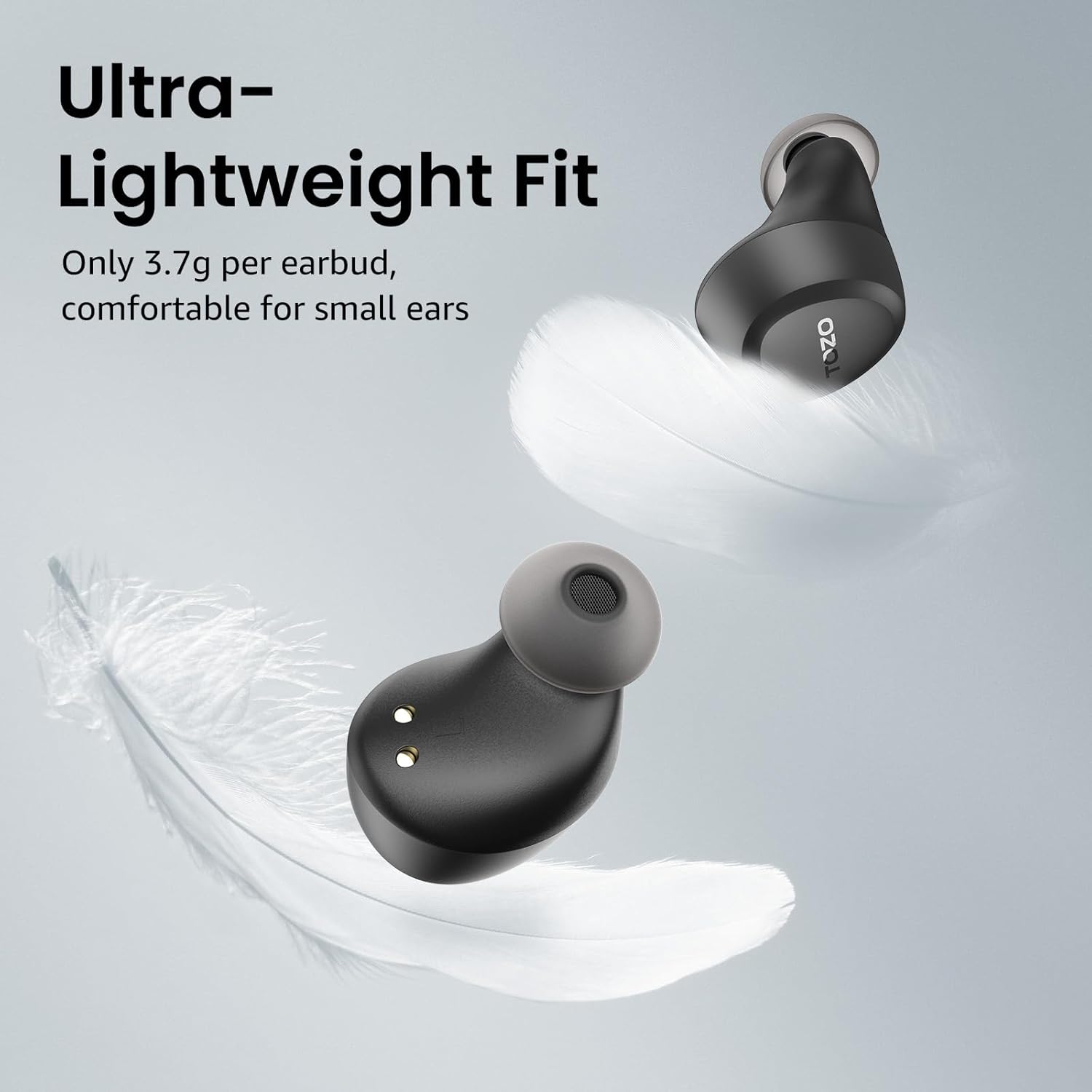TOZO A1 Wireless Earbuds Bluetooth 5.3 Light Weight in Ear IPX5 Waterproof Headphones 2 Mic for AI Calls, Immersive Premium Sound Bass Headset with Charging Case, 32 Presets EQ Customization via App - Image 4