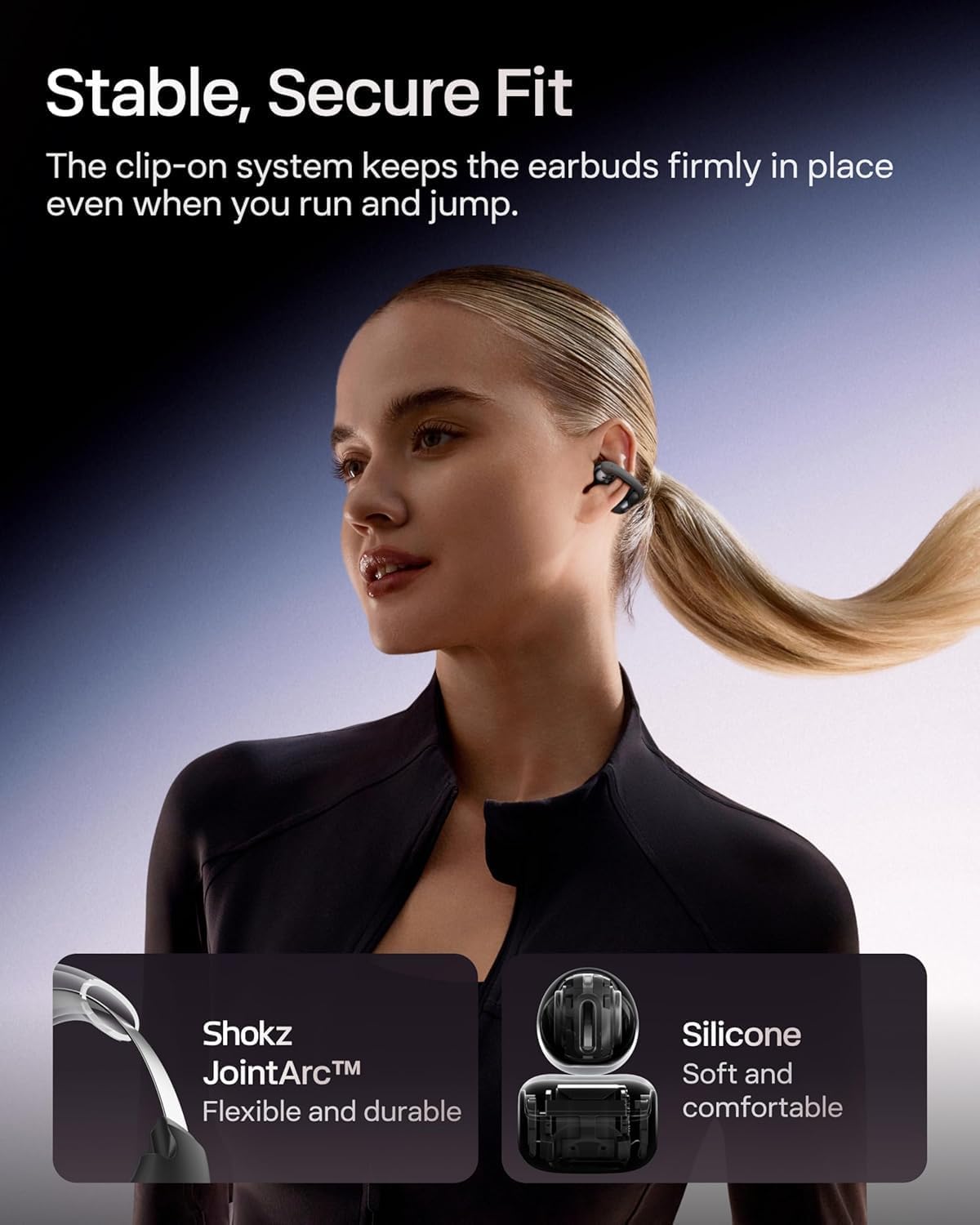 SHOKZ OpenDots ONE-Open-Ear Headphones, Clip-On Earbuds-Wireless Bluetooth Earbuds with Microphone-Secure, Lightweight, Comfort-Premium Dolby Audio-Water Resistant-Fast Charging-Up to 40 hrs Playtime - Image 5