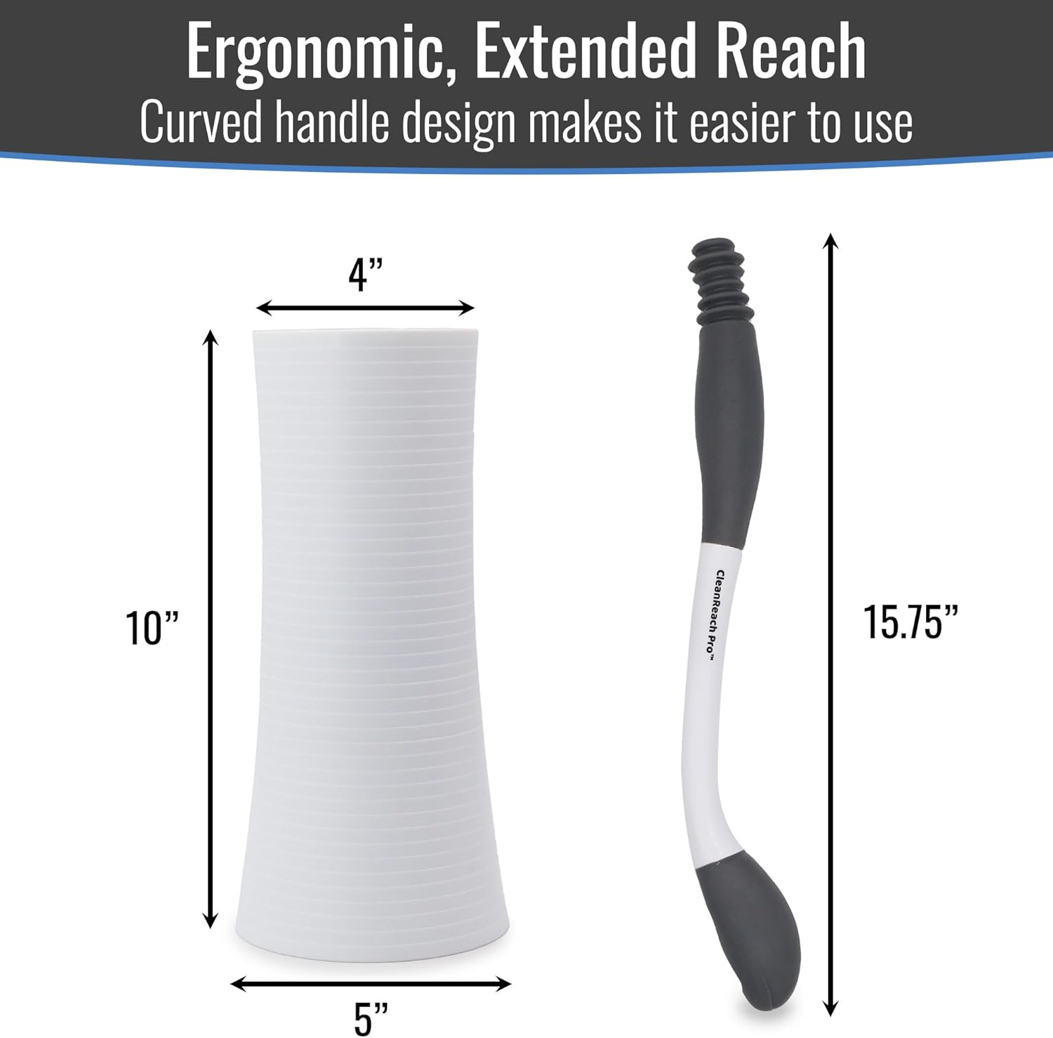 DMI CleanReach Pro with Sanitary Holder - Easy Release Toilet Aids for Wiping Bottom, Butt Wiper Tool for Women and Men, Long Handle Toilet Aids for Seniors and Handicap, Toileting Wand - Image 4