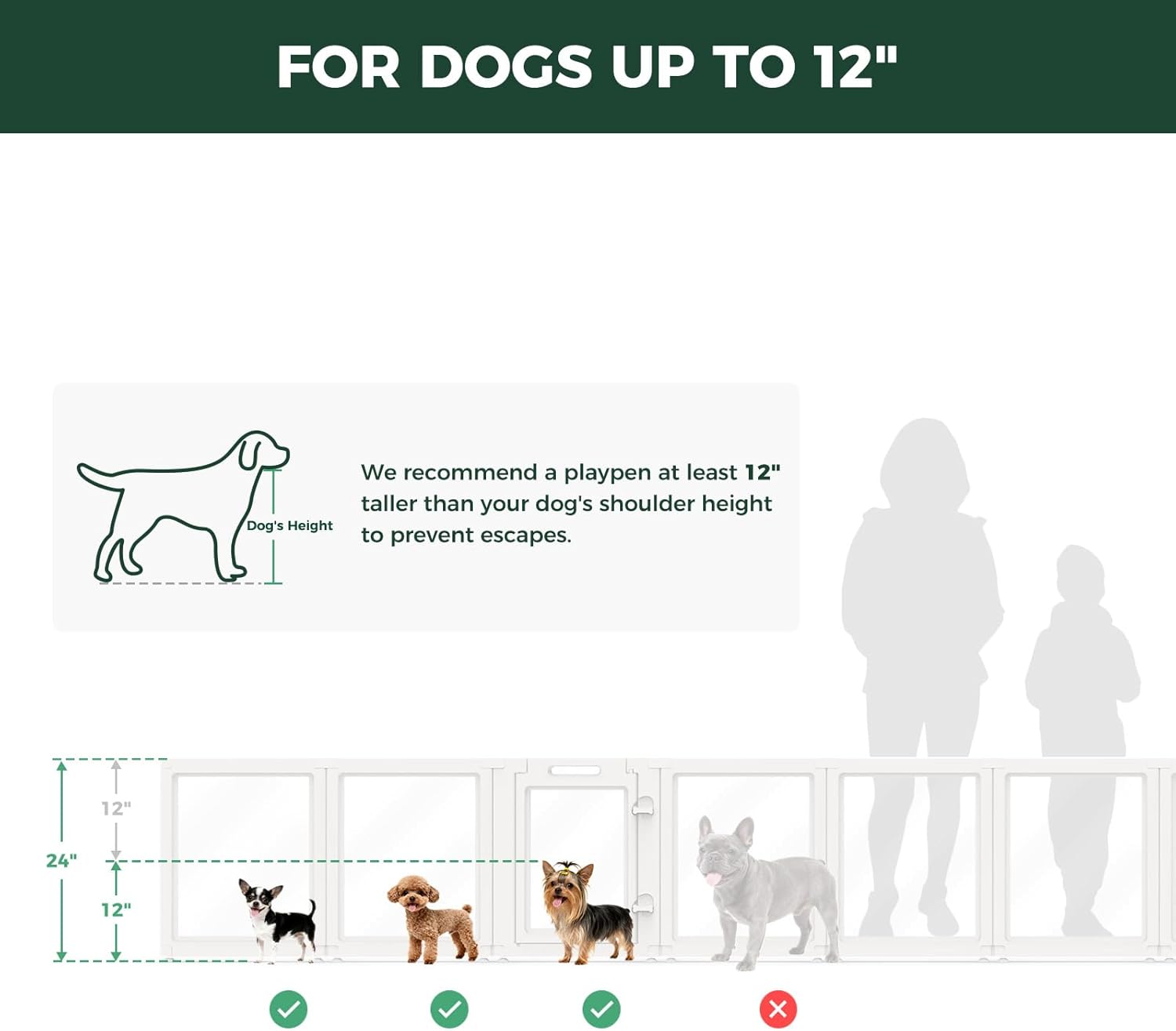 FXW AuraSpace Acrylic Indoor Dog Playpen for Puppies and Small Dogs, 24 Inch, 8 Panels, White - Image 7