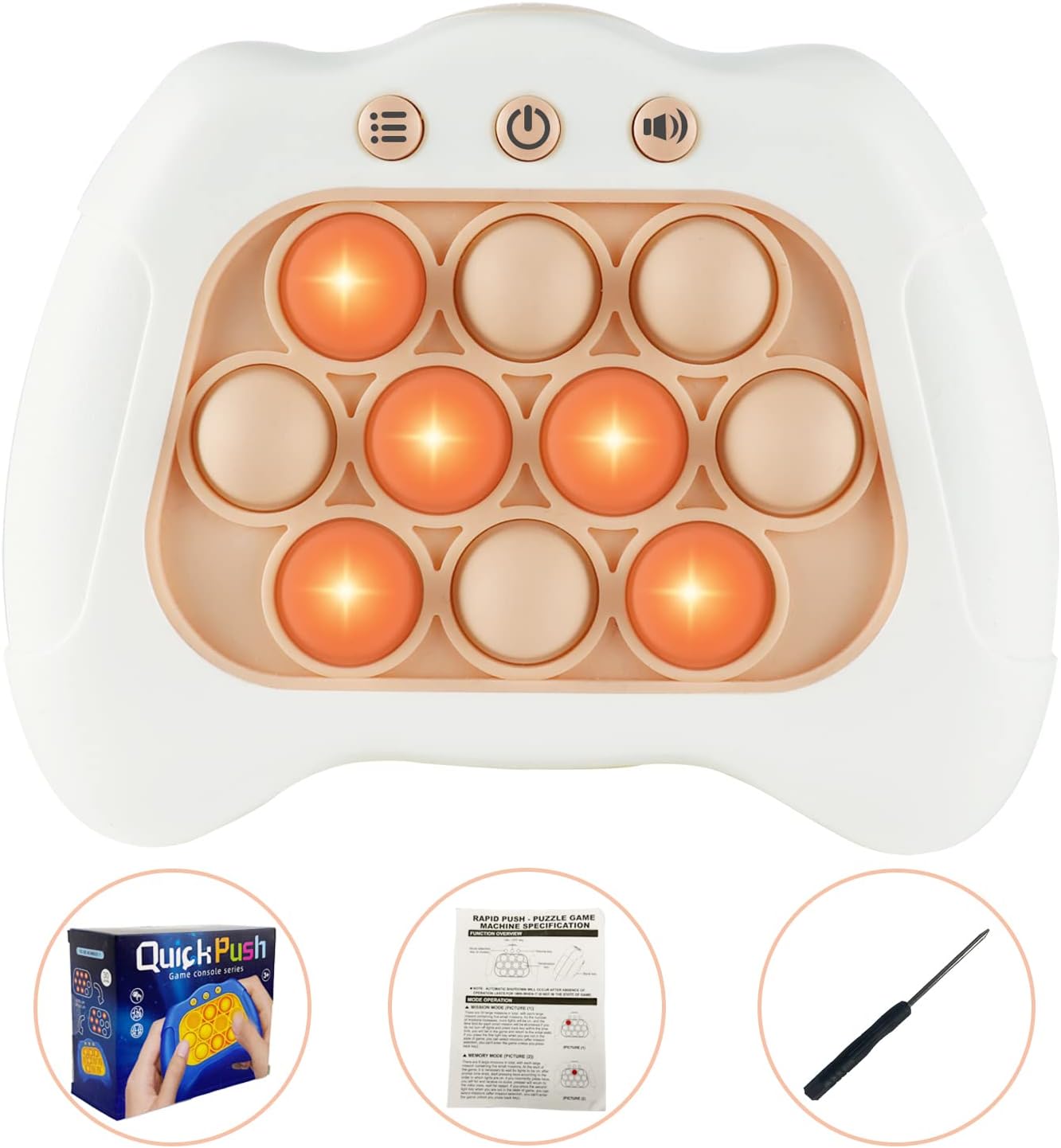Intoypad Pop The Target! Handheld Speed Push Game Machine: A Fun Multiplayer Game for Family. Sensory Fidget Toy Christmas Toys Gifts for 6 7 8 9 10 11 12 Years Old Kids Road Trip Car Games Kids White - Image 5